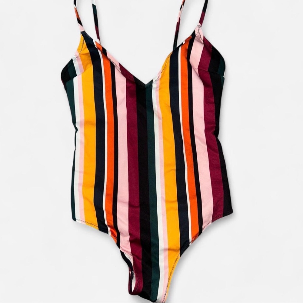 H&M Multicolor Striped One Piece Swimsuit